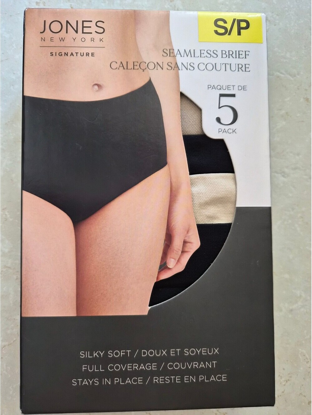 Jones New York Signature Seamless Brief 5-Pack, Size Small/Petite 0165